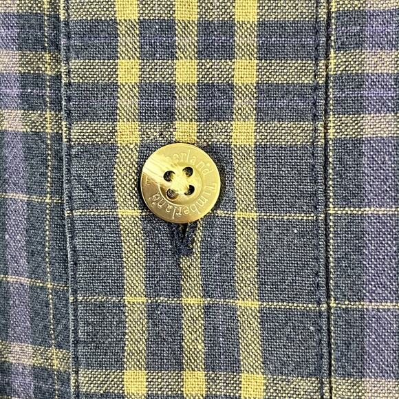 Timberland‎ Shirt Mens Large Plaid Blue Business Casual Button-Front Long-Sleeve - Picture 5 of 12